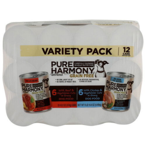 Pure Harmony Super Premium Grain Free Variety Pack Dog Food - 0.374 Kilogram - 12 Count