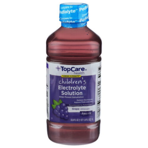 Top Care Health Grape Children's Electrolyte Solution - 33.8 Fluid Ounce