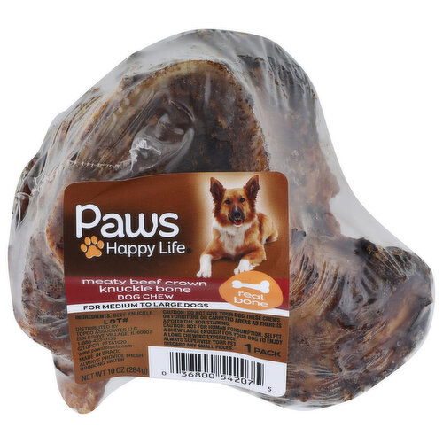 Paws Happy Life  Meaty Beef Crown Knuckle Bone - 10 Ounce Image 1 of 3
