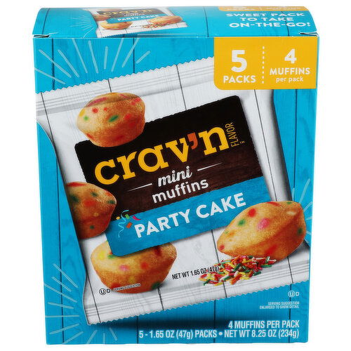 Crav'n Flavor Mini Party Cake Muffins - 1.65 Ounce - 5 Count