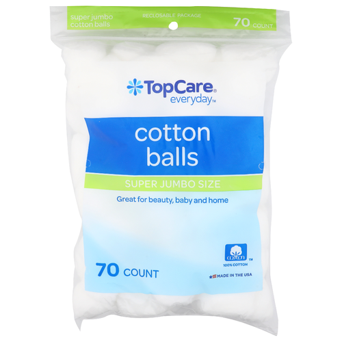 Topcare Everyday Super Jumbo Size Cotton Balls - 70 Count
