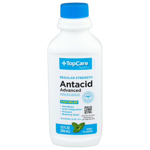 Topcare Health Mint Flavor Antacid & Antigas Advanced - 12 Fluid Ounce