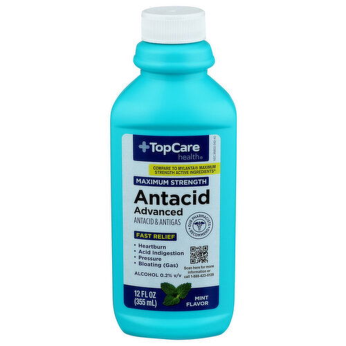 Top Care Health Mint Maximum Strength Antacid Advanced - 12 Fluid Ounce