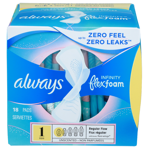 Always Infinity Flexfoam Size 1 Pads - 18 Count