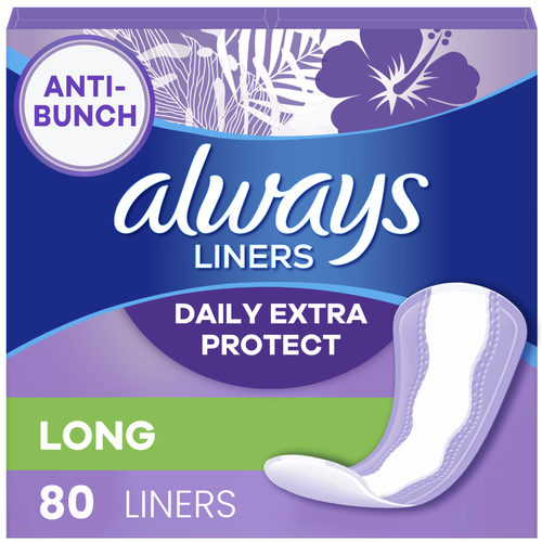 Always Anti-Bunch Extra Protection Daily Long Liners - 80 Count