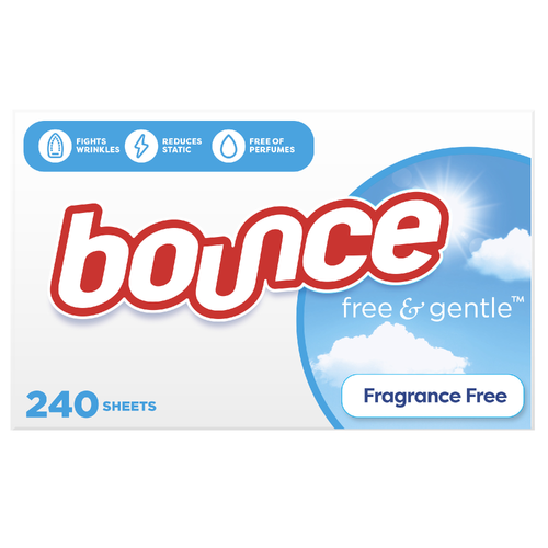 Bounce Free & Gentle Dryer Sheets, Unscented - 240 Count Image 1 of 2