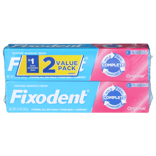 Fixodent Denture Adhesive Cream - 2 Count
