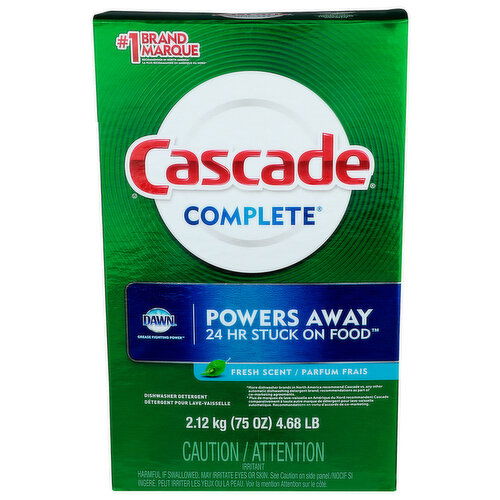 Cascade Fresh Scent Dawn Grease Fighting Power Complete Dishwasher Detergent - 75 Ounce