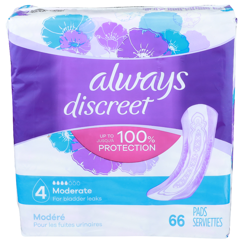 Always Discreet Moderate Pads - 66 Count