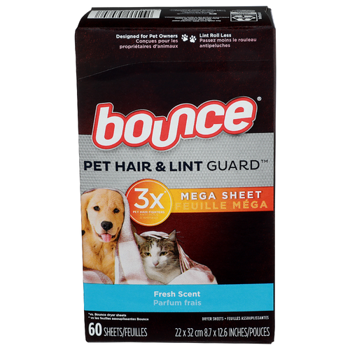 Bounce Pet Hair & Lint Guard Fresh Mega Dryer Sheets - 60 Count