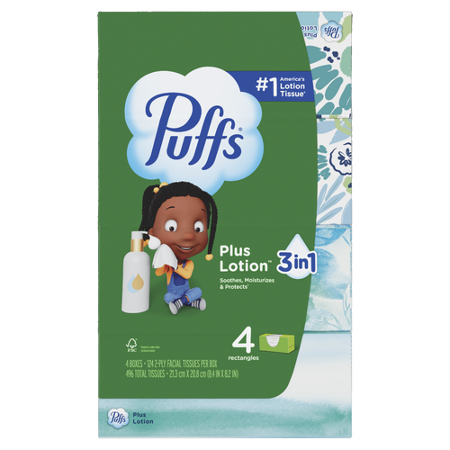 Puffs Facial Tissue Plus Lotion - 4 Count Image 1 of 2