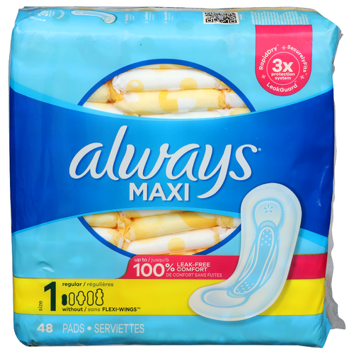 Always Maxi Regular Pads - 48 Count
