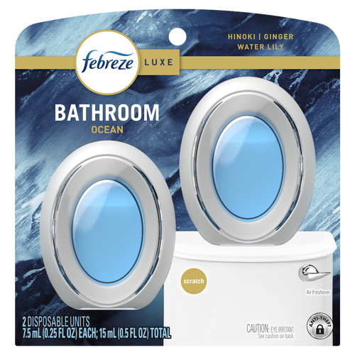 Febreze Bathroom Air Freshener, Odor-Fighting, Ocean Scent - 0.5 Ounce