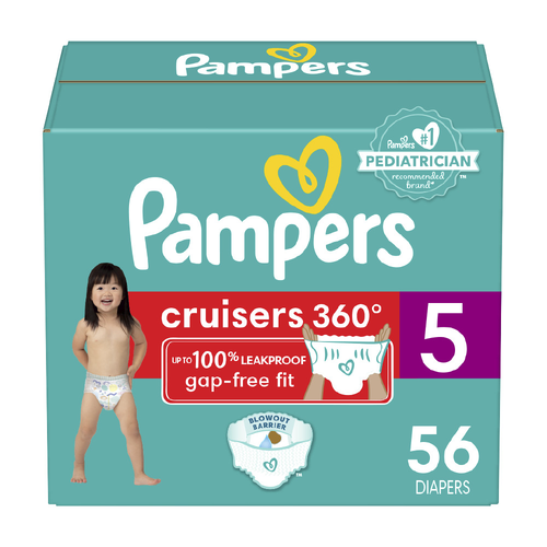 Pampers Cruisers 360 Pull-On Diapers, Size 5 27+ Lbs - 56 Count