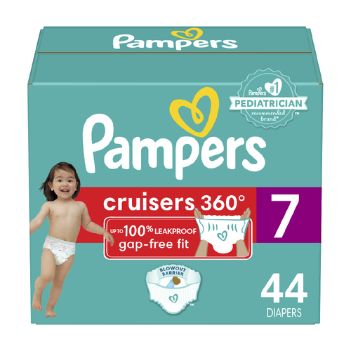 Pampers Cruisers 360 Pull-On Diapers, Size 7 41+ Lbs - 44 Count