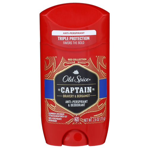 Old Spice Bravery & Bergamot Captain Anti-perspirant & Deodorant - 2.6 Ounce