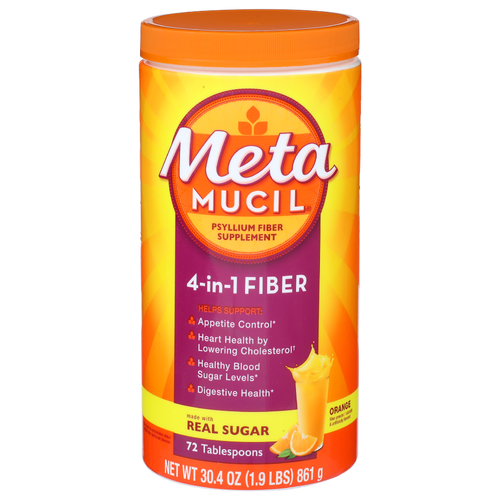 Meta Mucil Orange Psyllium Fiber Supplement - 0.422 Ounce - 72 Count