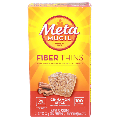 Meta Mucil Cinnamon Spice Psyllium Fiber Thins - 0.775 Ounce - 12 Count