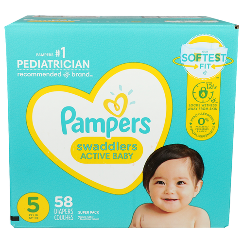 Pampers Swaddlers Active Baby 5 - 58 Count