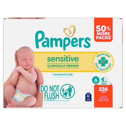 Pampers Sensitive Baby Wipes - 336 Count