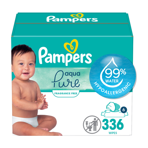 Pampers Pure Aqua Wipes - 336 Count Image 1 of 2