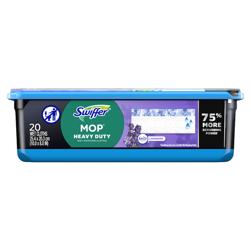 Swiffer Heavy Duty Mop Wet Multi-Surface Cloth Refills For Floor Mopping And Cleaning, Lavender Scent - 20 Count