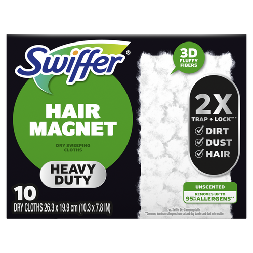 Swiffer Unscented Heavy Duty Hair Magnet Dry Cloths - 10 Count