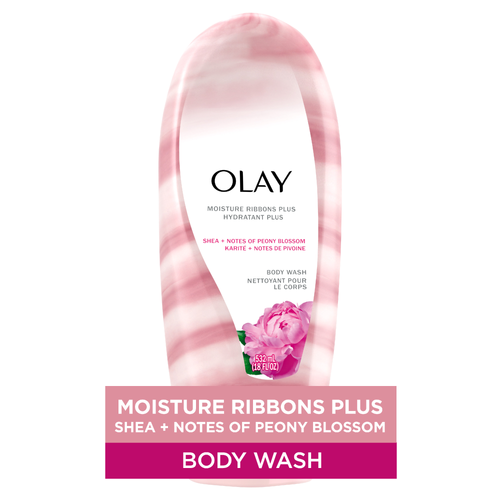Olay Moisture Ribbons Plus Shea + Notes Of Peony Blossom Body Wash - 18 Ounce