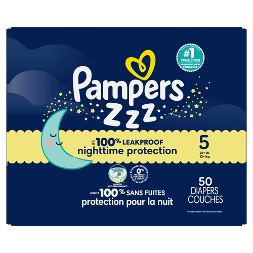 Pampers Swaddlers Overnights Diapers Size 5 27+ Lbs - 50 Count