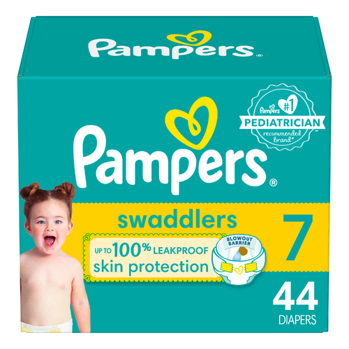 Pampers Swaddlers Diapers Size 7 41+ Lbs - 44 Count