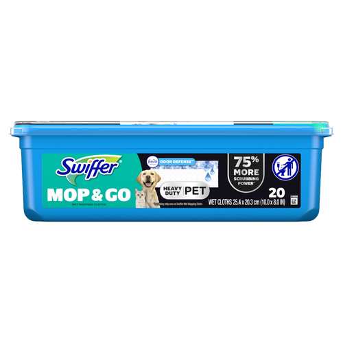 Swiffer Heavy Duty Mop & Go Multi-Surface Cloth Refills, Pet - 20 Count