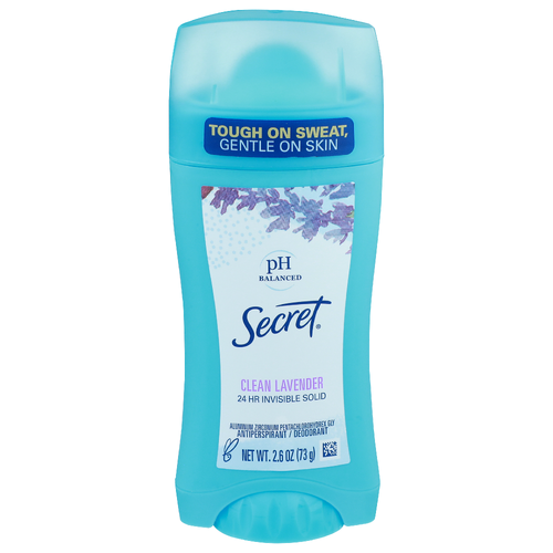 Secret Clean Lavender Invisible Solid Antiperspirant Deodorant - 2.6 Ounce