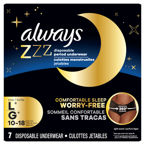 Always Zzz Overnight Disposable Period Underwear Size L - 7 Count Image 1 of 2
