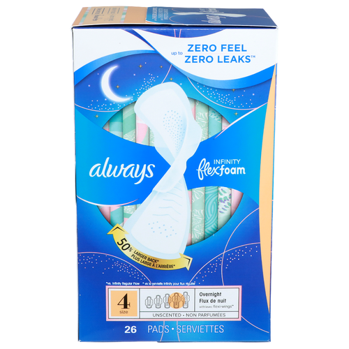 Always Size 4 Infinity Flexfoam Pads - 26 Count