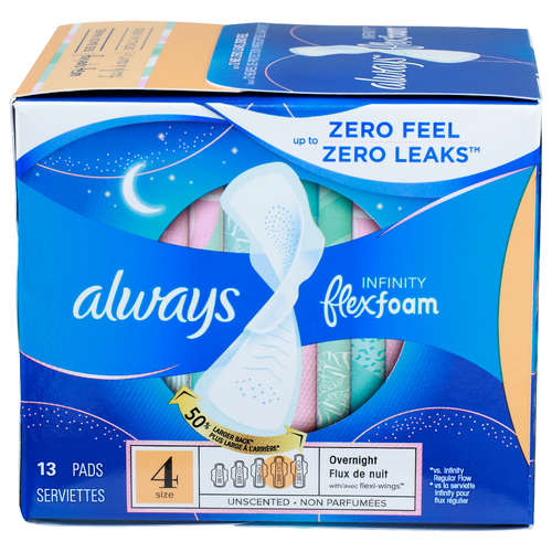 Always Infinity Flexfoam Size 4 Pads - 13 Count