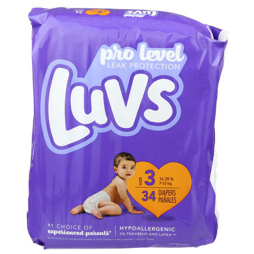 Luvs Pro Level Leak Protection Diapers - 34 Count Image 1 of 3