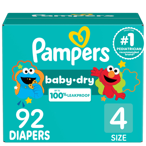Pampers Diapers Size 4 22-37 Lbs. - 92 Count