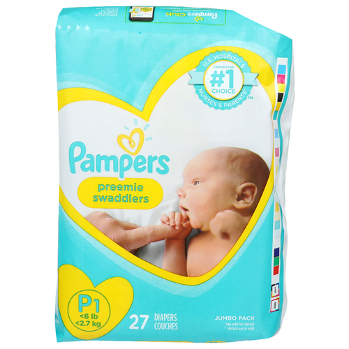 Pampers Swaddlers Preemie Diapers - 27 Count