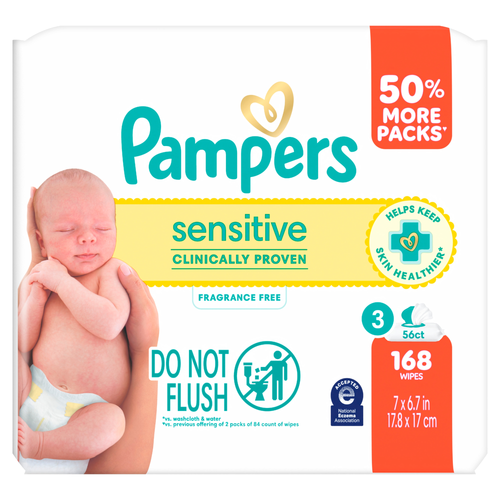 Pampers Sensitive Wipes - 168 Count