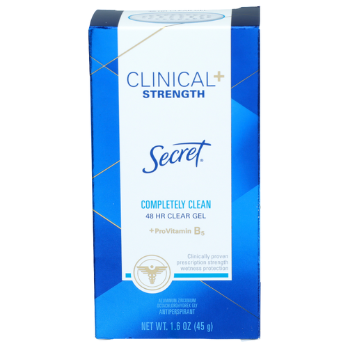 Secret Completely Clean Aluminum Zirconium Octachlorohydrex Gly Antiperspirant - 1.6 Ounce