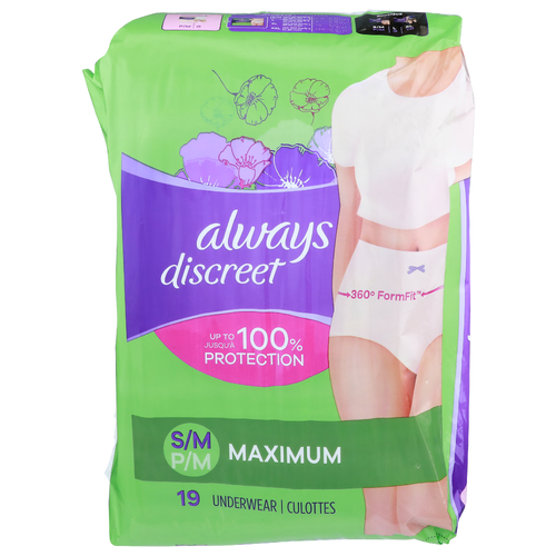 Always Discreet Underwear - 19 Count