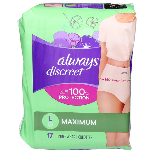Always Discreet l Maximum Protection Underwear - 17 Count