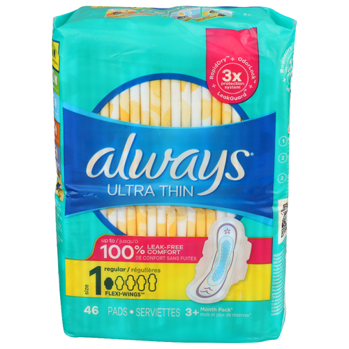 Always Size 1 Ultra Thin Pads - 46 Count