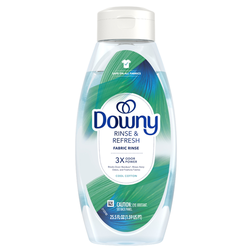 Downy Rinse & Refresh Laundry Odor Remover And Fabric Softener, Cool Cotton, Safe On All Fabrics, He Compatible - 25.5 Ounce