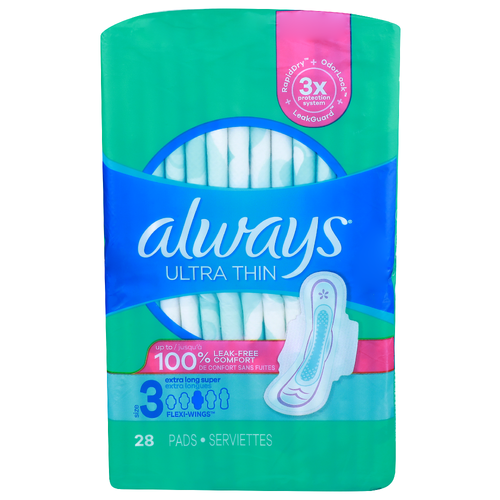 Always Size 3 Ultra Thin Pads - 28 Count