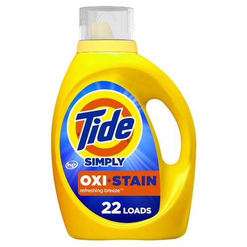 Tide Simply Oxi Boost + Ultra Stain Release, , 22 Loads, Tough On Stains, Whitens, Brightens, Refreshing Breeze Scent - 31 Ounce Image 1 of 2