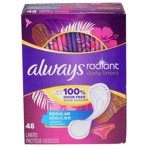 Always Liners, Daily, Regular - 48 Each