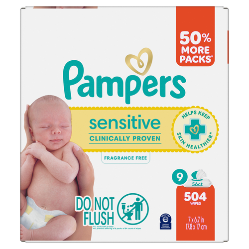 Pampers Sensitive Baby Wipes - 504 Count