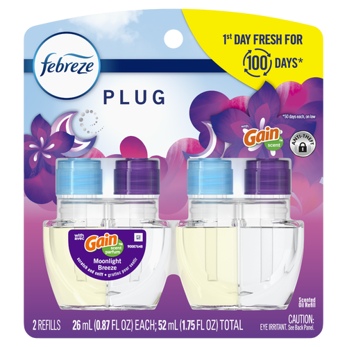 Febreze Plug Gain Moonlight Breeze Freshener Scented Oil Refill - 1.75 Ounce