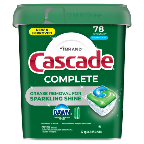 Cascade Complete Dishwasher Pods, Detergent, Dish Detergent Tabs Tablets, Fresh - 78 Count